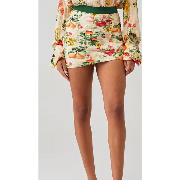 Rococo Sand x Fashion Pass Mini Skirt in Fruit and Floral Size Large Ruched - Picture 3 of 10